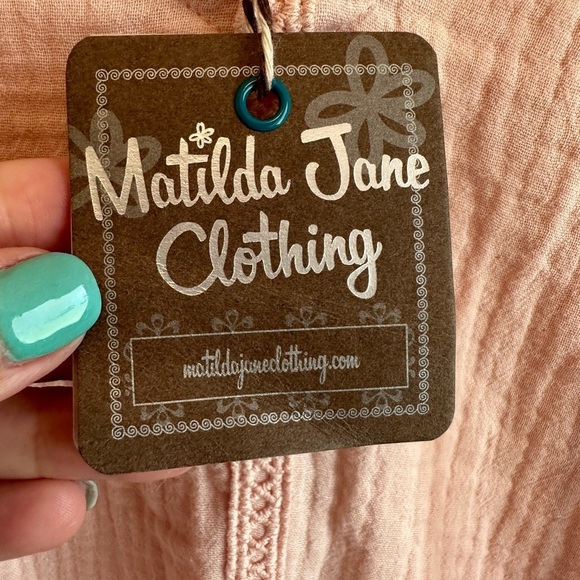 Matilda Jane Call Me Cute Wonderment Pink Boho Muslin Peasant Peplum Top S Mauve - Picture 3 of 12